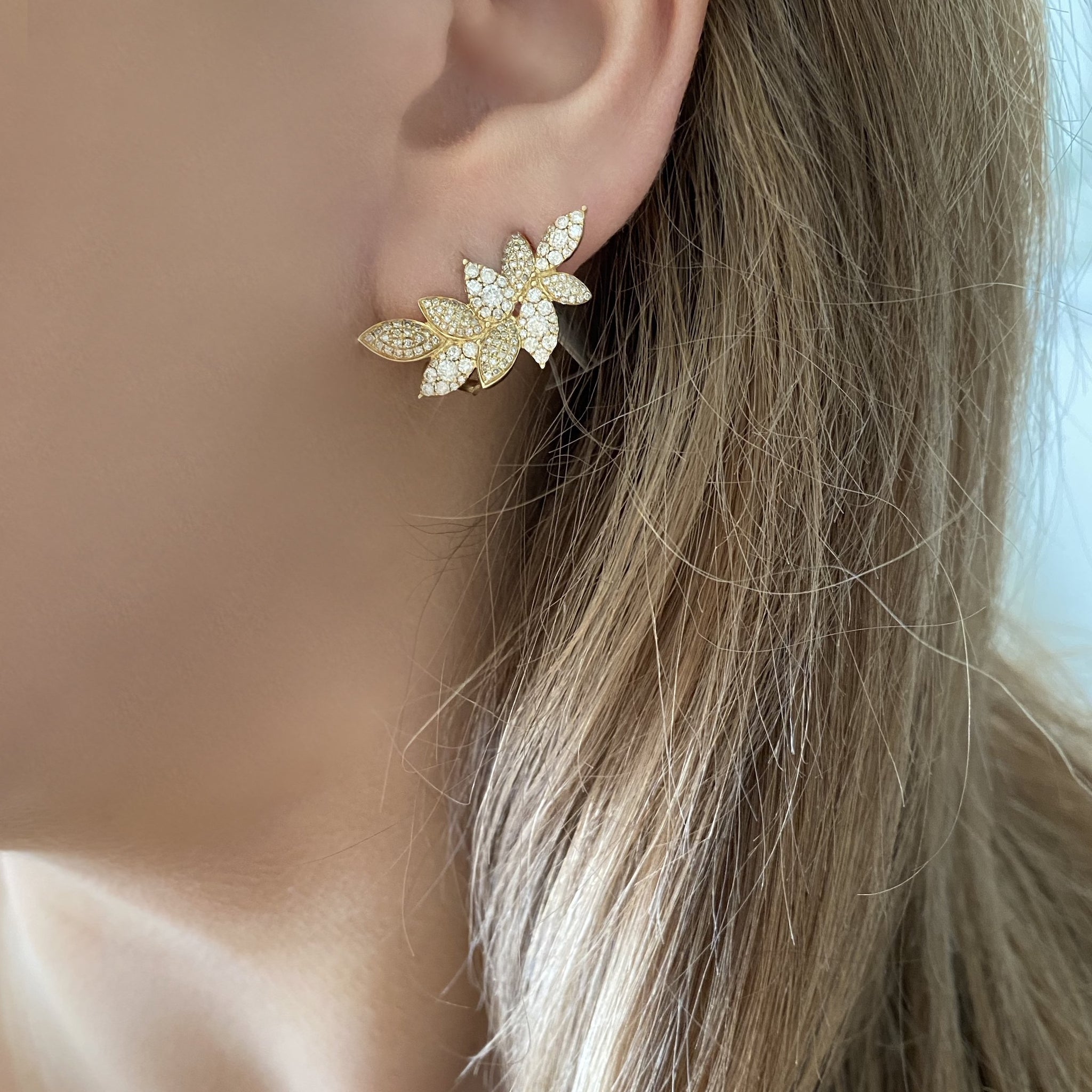 Buy/Shop Sparkle Cluster Diamond Stud Earrings Online | CaratLane US
