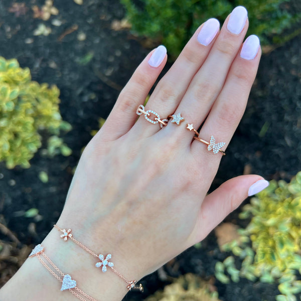 14K GOLD DIAMOND IRIS STAR RING