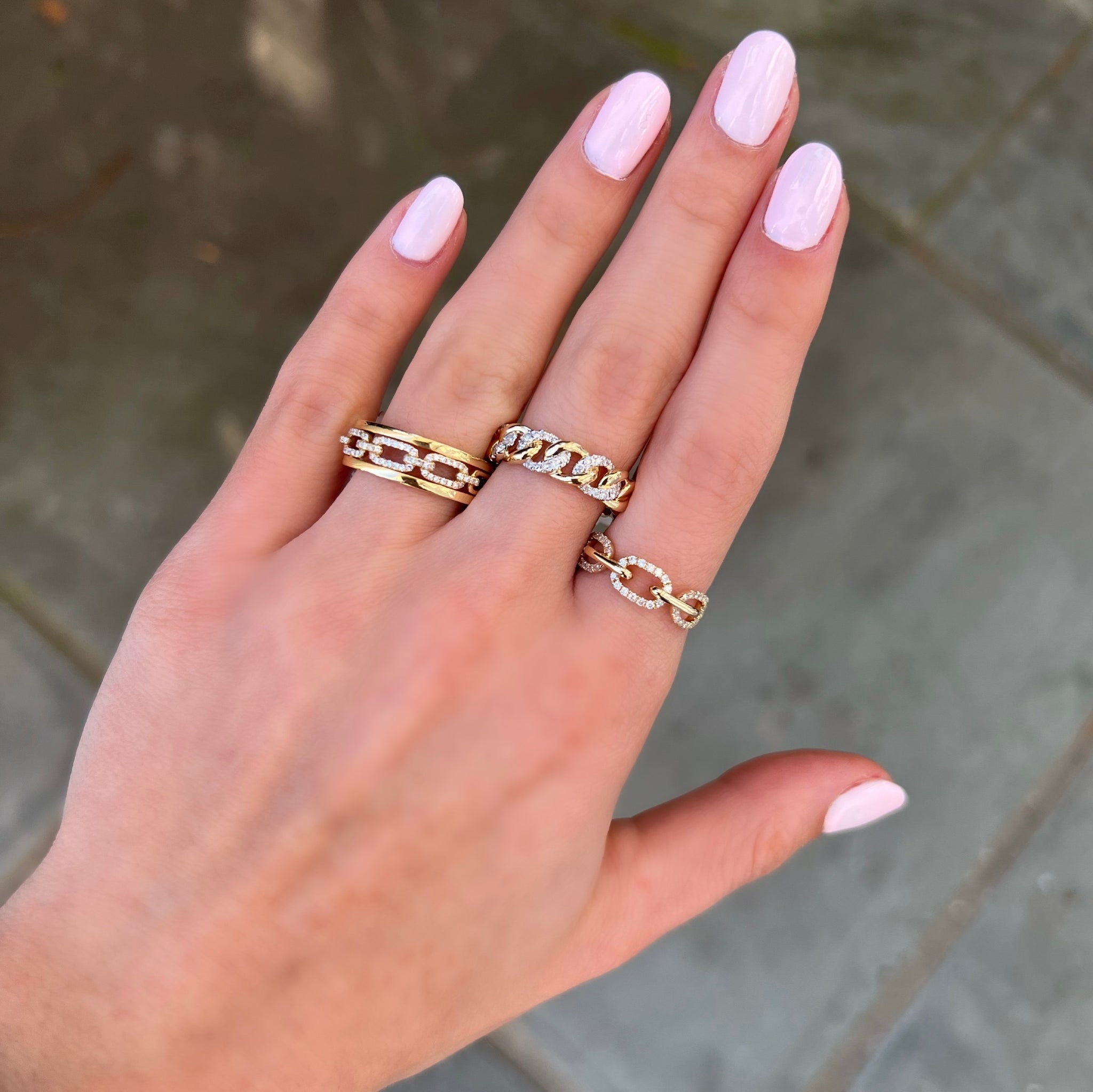 14K GOLD DIAMOND STELLA CHAIN RING – Jen K Online