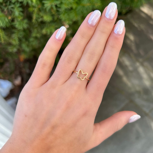 14K GOLD BUTTERFLY RING