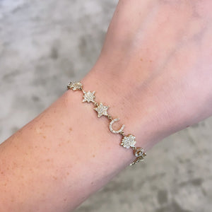 14K GOLD DIAMOND MEDIUM LUCKY BRACELET
