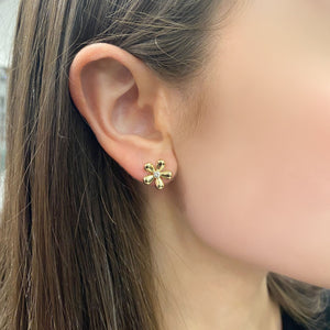 14K GOLD DIAMOND MADELYN FLOWER STUDS