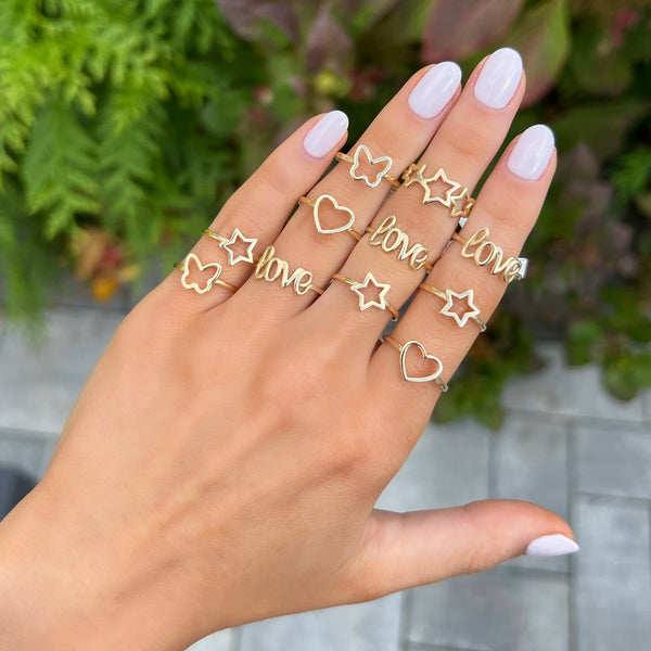 14k LOVE Diamond Ring – Oro The Store