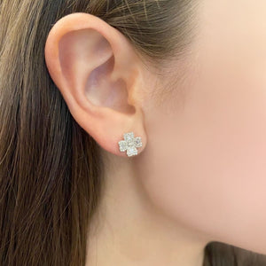 14K GOLD DIAMOND LOUISA CLOVER EARRINGS