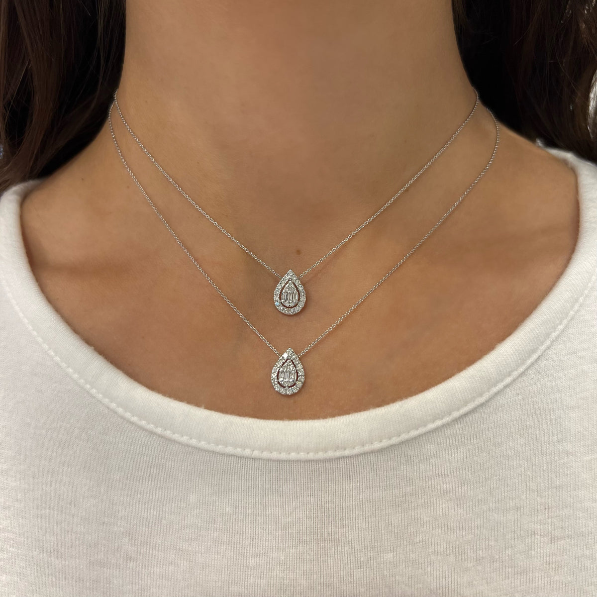 14K GOLD DIAMOND KATE PEAR SHAPED NECKLACE – Jen K Online