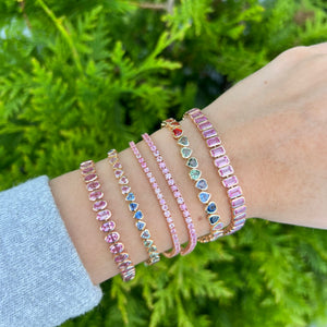 14K GOLD PINK SAPPHIRE MEDIUM SHOSHANNA TENNIS BRACELET