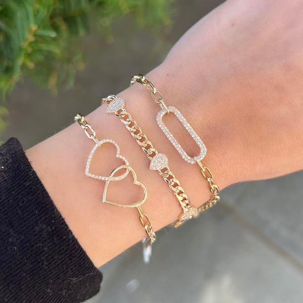 14K GOLD DIAMOND HARLEE HEART BRACELET