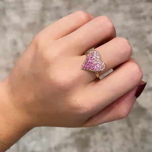 14K GOLD PINK SAPPHIRE SOPHIE HEART RING