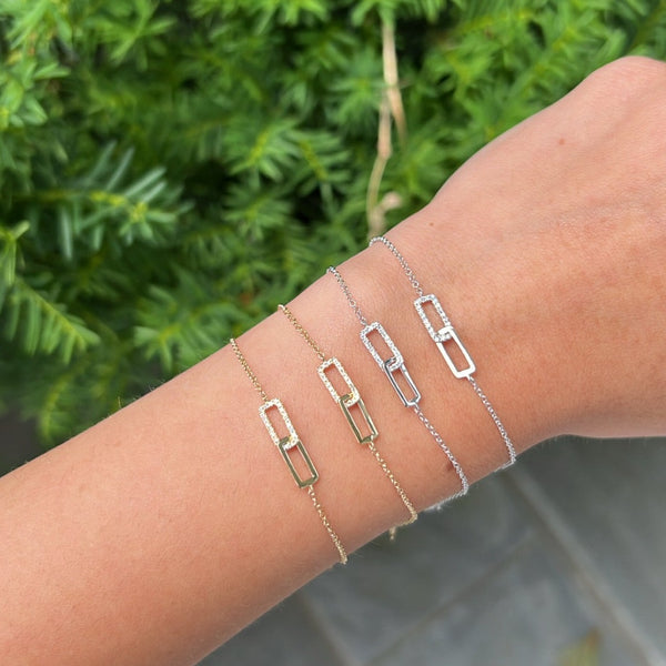 14K GOLD DIAMOND BETH LINK BRACELET