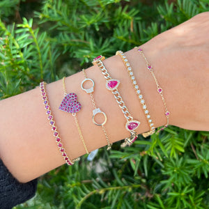 14K GOLD RUBIES BY THE YARD BRACELET