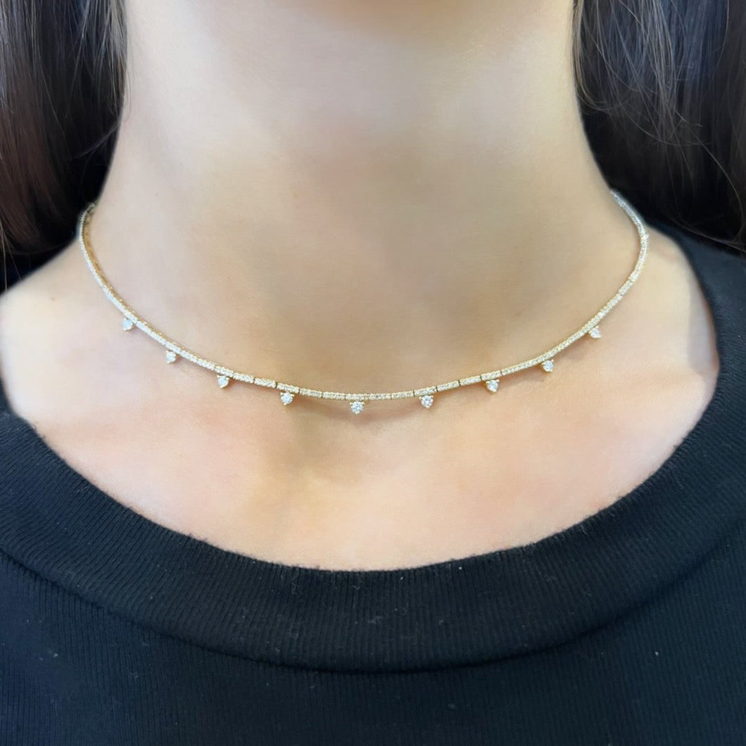 14K GOLD DIAMOND GEORGIA SPIKE NECKLACE