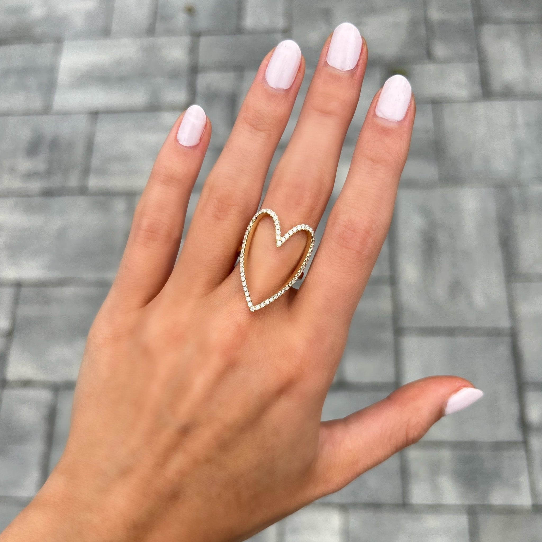 14K GOLD DIAMOND RANDI HEART RING – Jen K Online