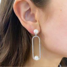 14K GOLD DIAMOND PEARL RACHEL EARRINGS