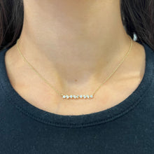 14K GOLD DIAMOND STACEY BAR NECKLACE