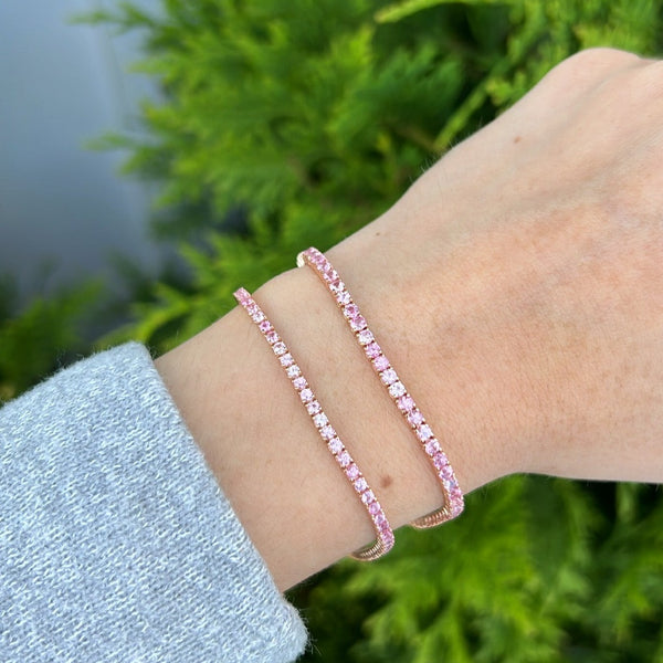 18K GOLD PINK SAPPHIRE JESSIE TENNIS BRACELET