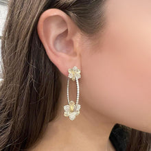 14K GOLD DIAMOND LILAH FLOWER HOOPS