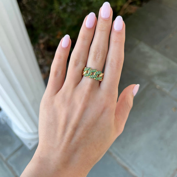 14K GOLD EMERALD LOUELLE RING