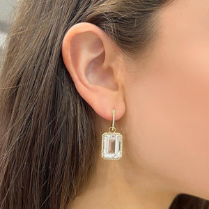 14K GOLD DIAMOND WHITE TOPAZ KIMMY EARRINGS