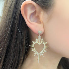 14K GOLD DIAMOND HALSEY HEART EARRINGS