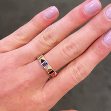 14K GOLD DIAMOND AND MULTI COLOR ROXANNA RING