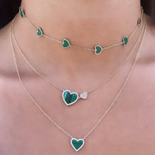 14K GOLD MALACHITE MEGAN HEART NECKLACE