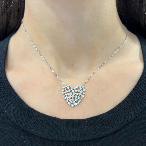 14K GOLD DIAMOND HADDIE HEART NECKLACE