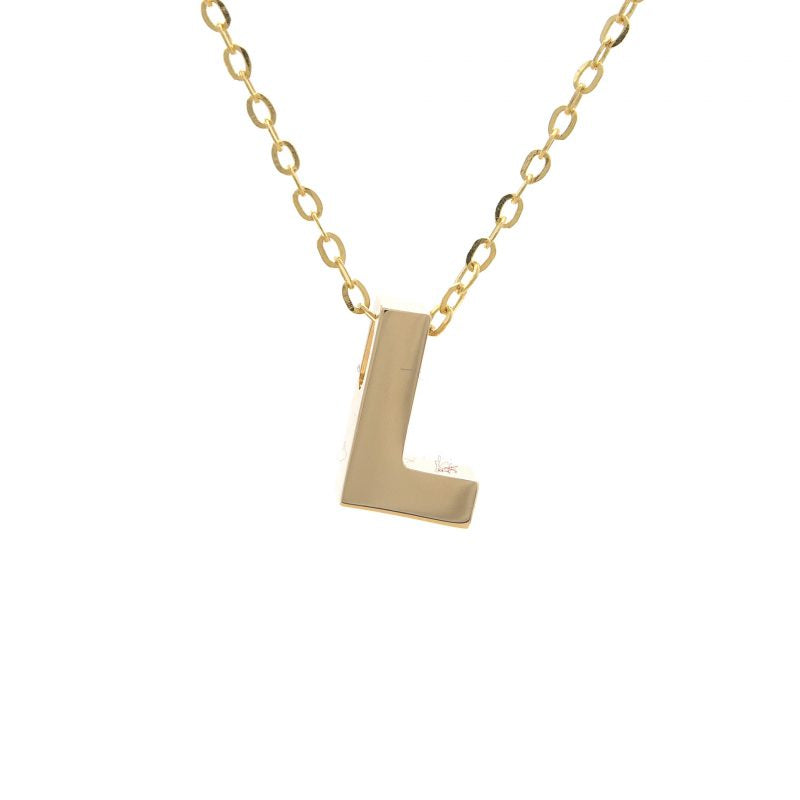 14k Gold LogoArt University of Illinois Letter I Small Pendant 18 inch  Necklace - Wellness Marketer Jewelry
