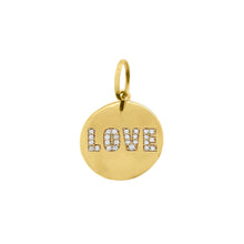 14K GOLD DIAMOND LOVE DISC CHARM