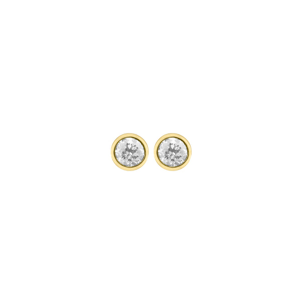 14K GOLD DIAMOND MINI BEZEL STUDS