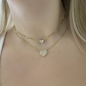 14K GOLD DIAMOND SARAH HEART NECKLACE