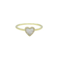 14K GOLD DIAMOND MOTHER OF PEARL HAILEY RING