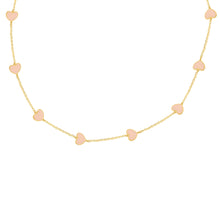 14K GOLD PINK MOTHER OF PEARL MEGAN HEART NECKLACE