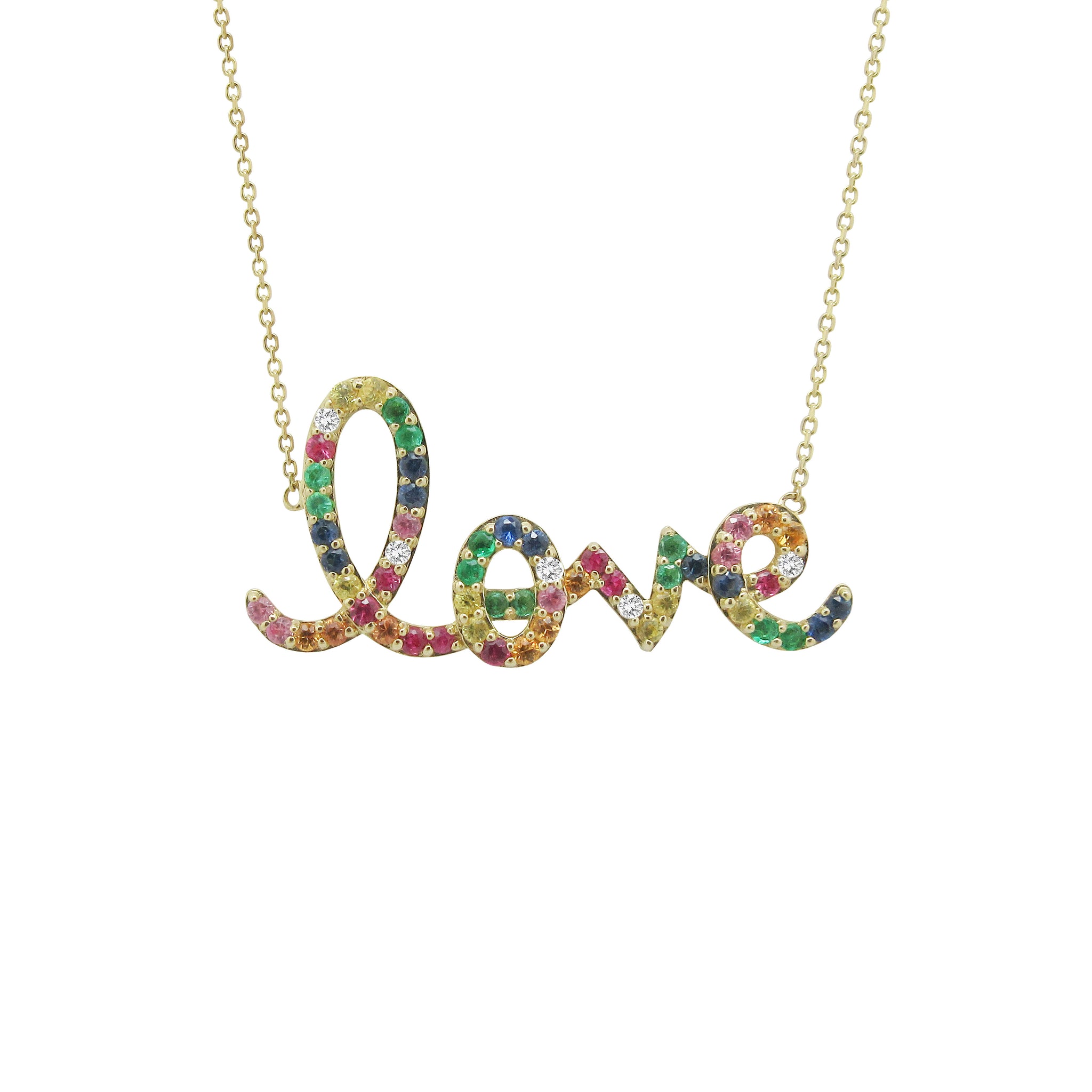 Rainbow deals love necklace