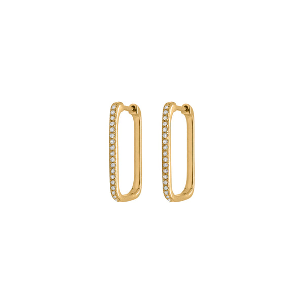 14K GOLD DIAMOND TESSA HOOPS