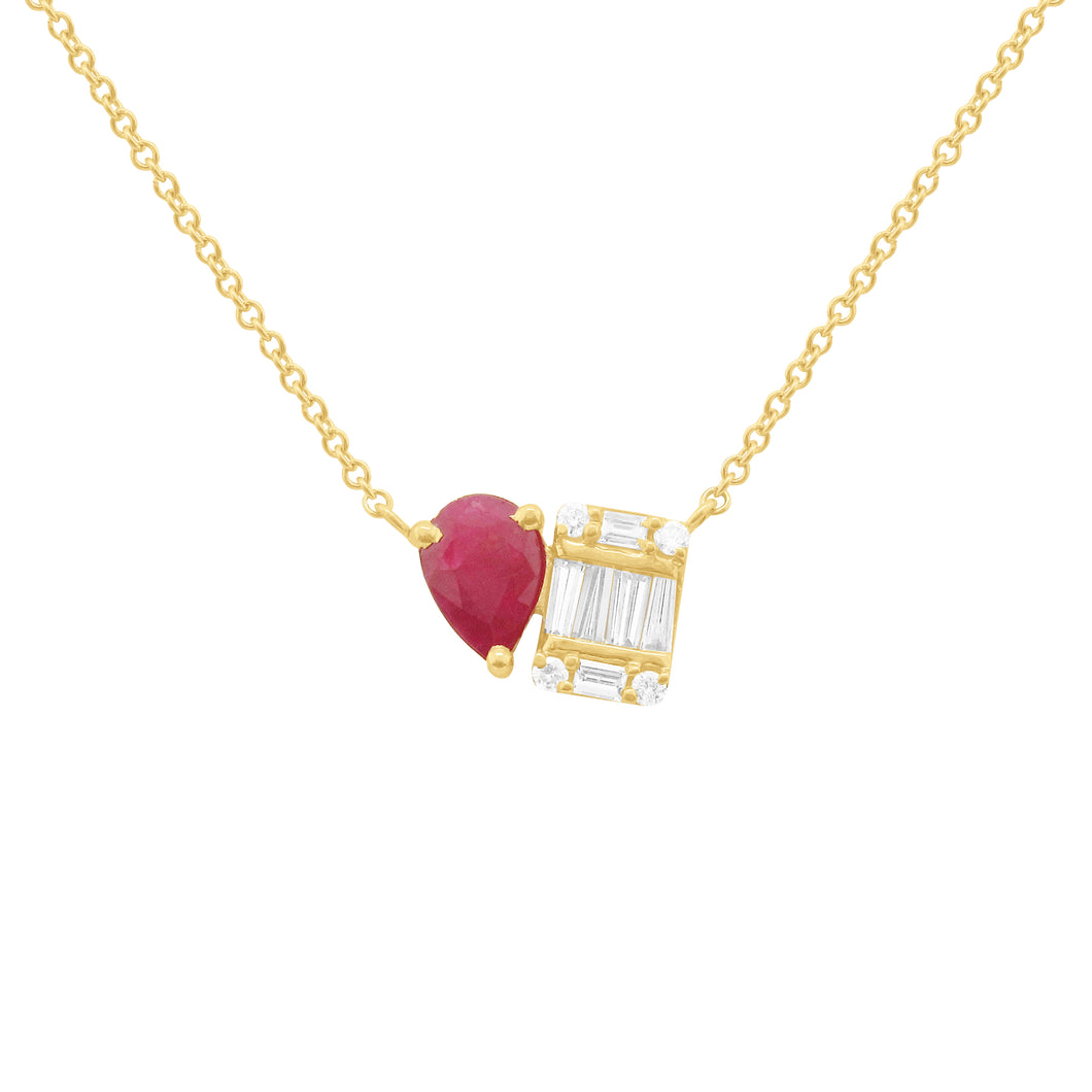 14K GOLD DIAMOND RUBY KELSEY NECKLACE