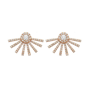 14K GOLD DIAMOND FAN STUDS