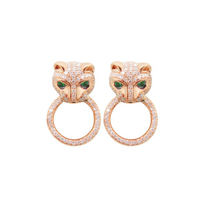 14K GOLD DIAMOND ALEX JAGUAR STUDS