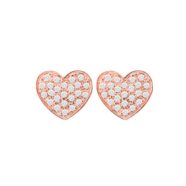 14K GOLD DIAMOND JOY HEART STUDS