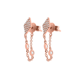 14K GOLD DIAMOND BRENDA EARRINGS