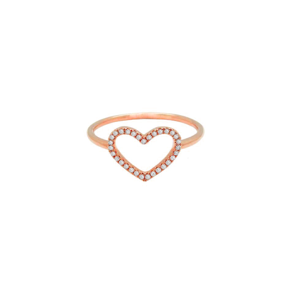 14K GOLD DIAMOND GISELE HEART RING