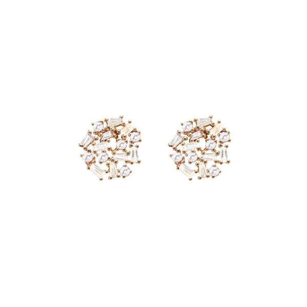 14K GOLD DIAMOND BAGUETTE STUDS