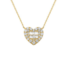 14K GOLD DIAMOND SARAH HEART NECKLACE
