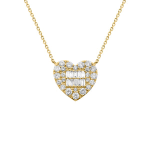 14K GOLD DIAMOND SARAH HEART NECKLACE
