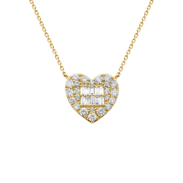 14K GOLD DIAMOND SARAH HEART NECKLACE