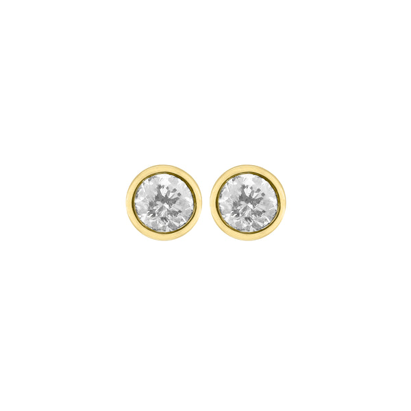 14K GOLD DIAMOND SMALL BEZEL STUDS