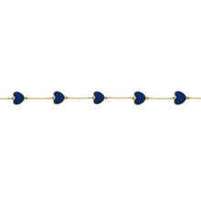 14K GOLD LAPIS SMALL MEGAN HEART BRACELET