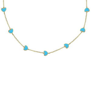 14K GOLD MEGAN TURQUOISE HEART NECKLACE