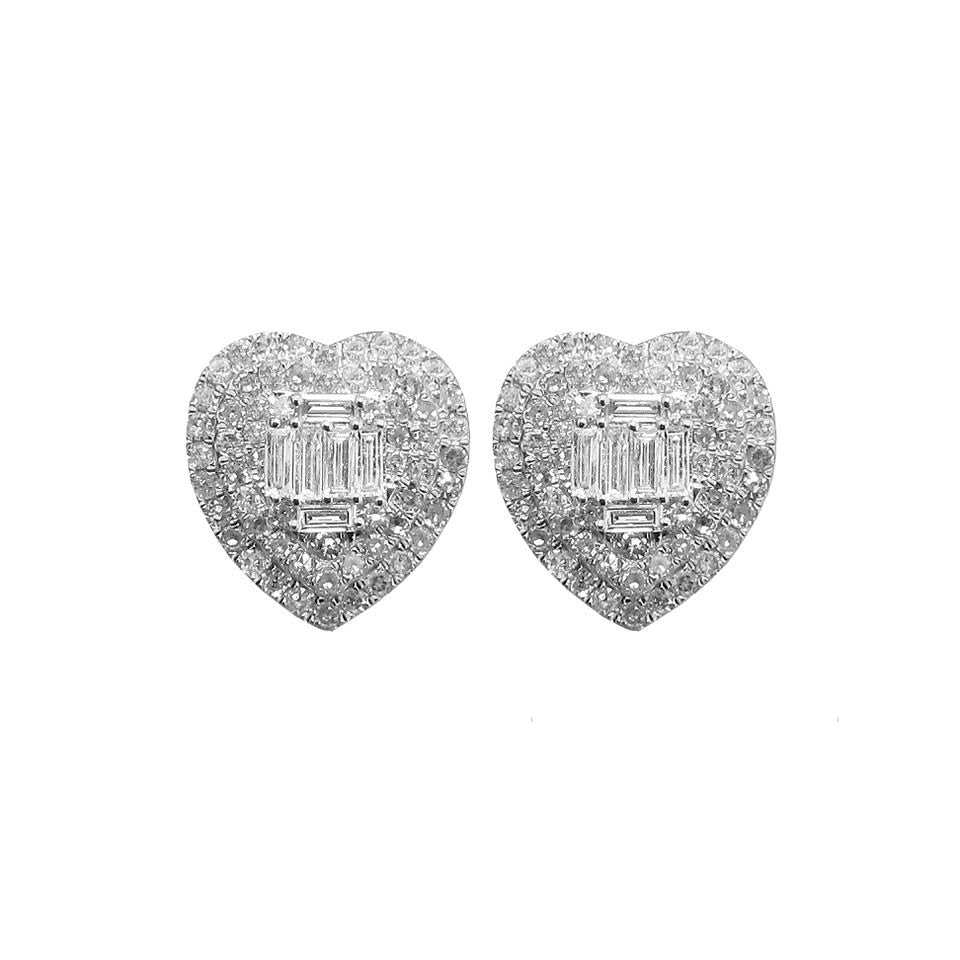 14K GOLD DIAMOND ELLA HEART STUDS