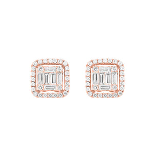 14K GOLD DIAMOND HALLE STUDS