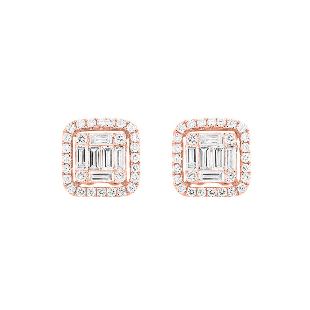 14K GOLD DIAMOND HALLE STUDS